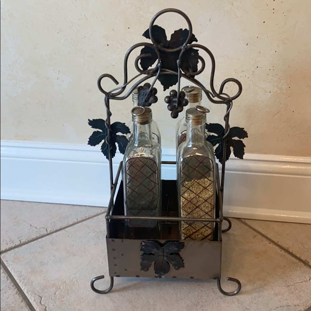 Metal spice holder /4 spice bottles inc. - Picture 3 of 11